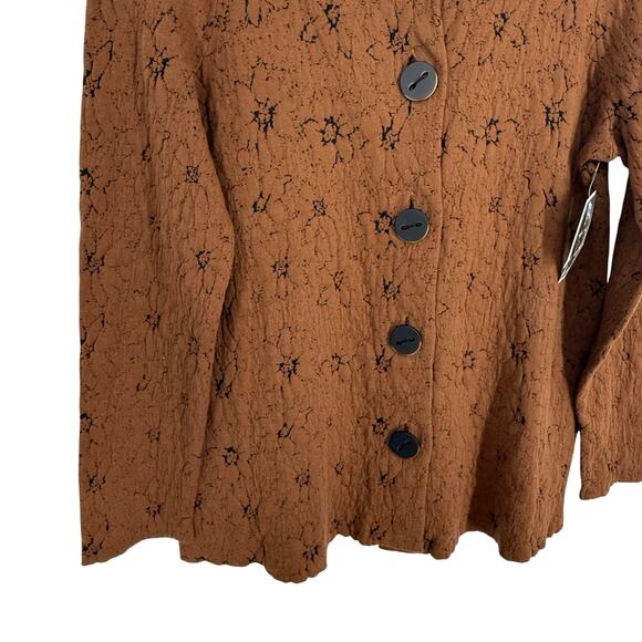 NEW NWT Habitat Sz XS Brown Wearable Art Jacket Blouse Shirt Top Winter Harvest - Picture 4 of 6